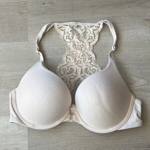Victoria's Secret Cream Lace Back Bra